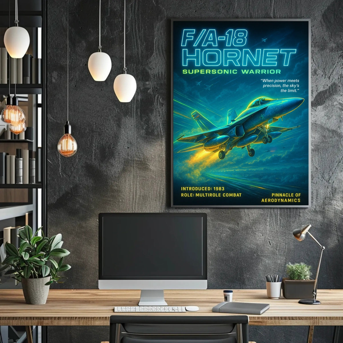 FA-18 Hornet Supersonic Warrior Poster