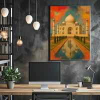 Taj Mahal Vibrant Art Print Cultural or Heritage Poster