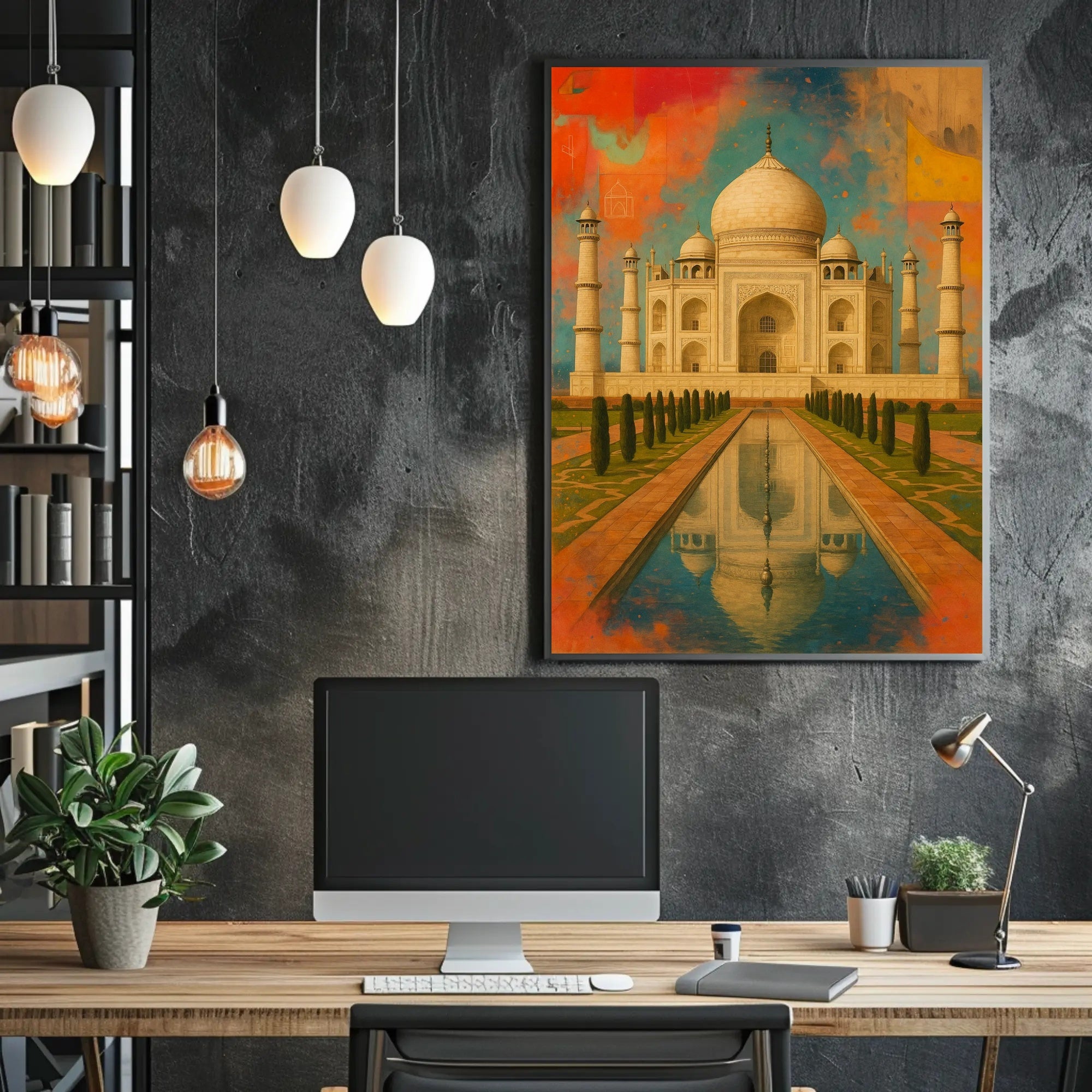Taj Mahal Vibrant Art Print Cultural or Heritage Poster