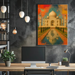 Taj Mahal Vibrant Art Print Cultural or Heritage Poster
