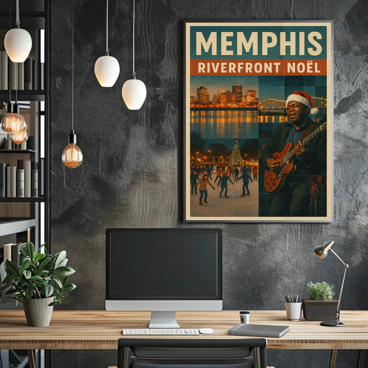 Memphis Riverfront Noël Poster