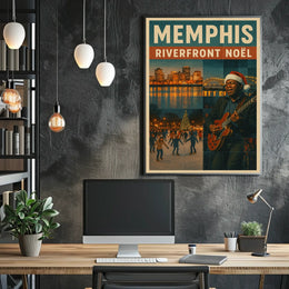 Memphis Riverfront Noël Poster
