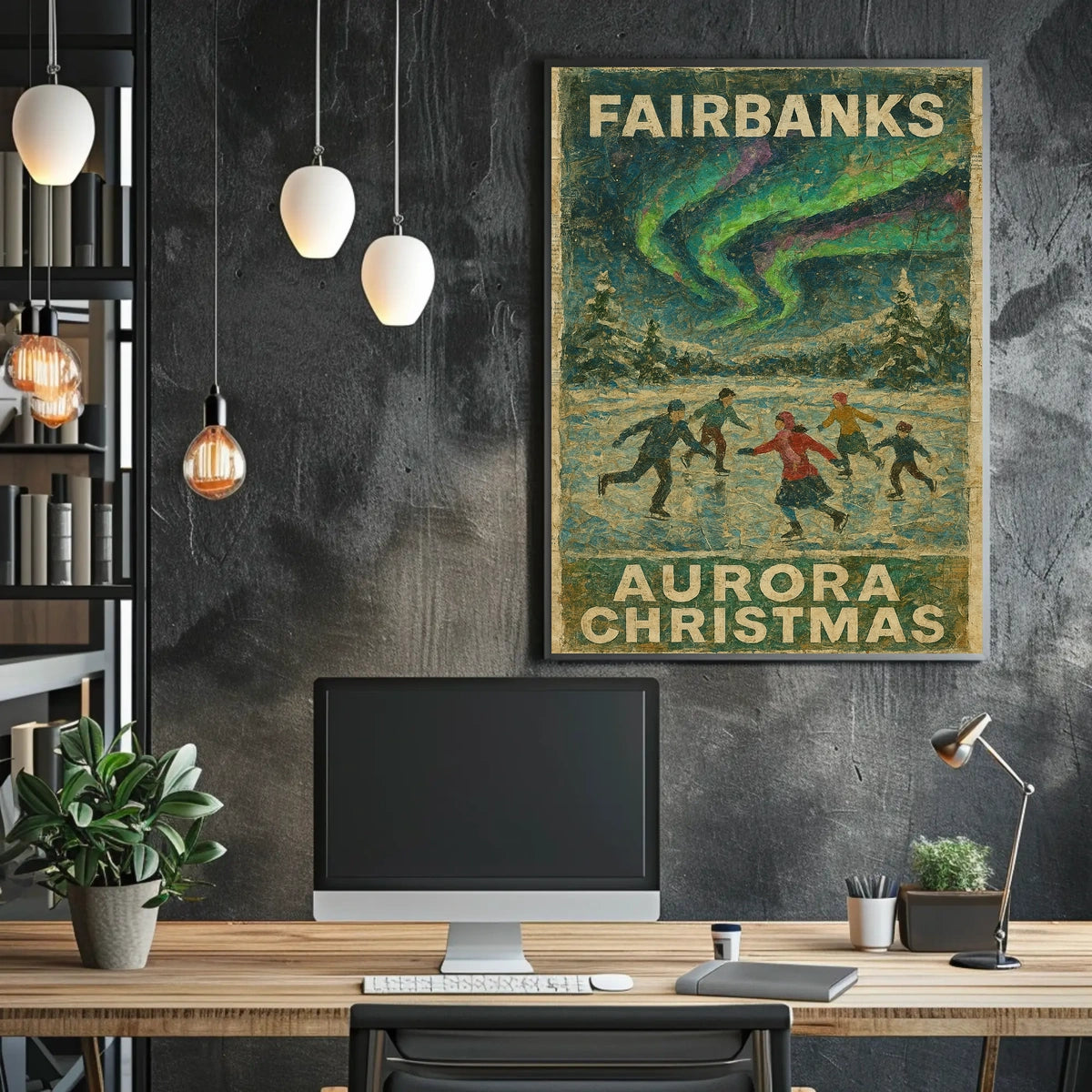 Fairbanks Aurora Christmas Poster