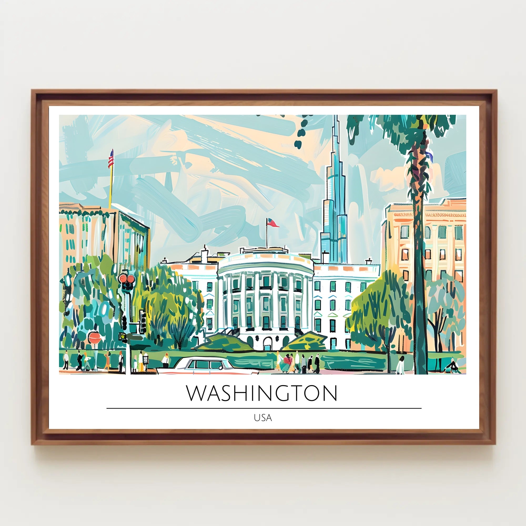 Washington D.C. Illustration Poster