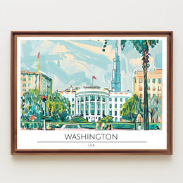 Washington D.C. Illustration Poster