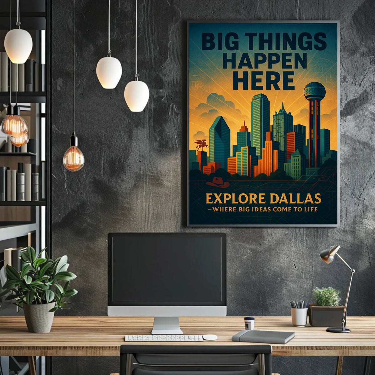 Explore Dallas Big Things Happen Here Poster