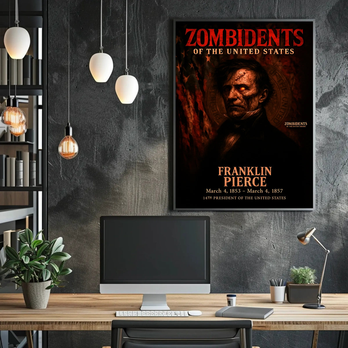 Franklin Pierce 14th President of the United States Zombidents Poster Series