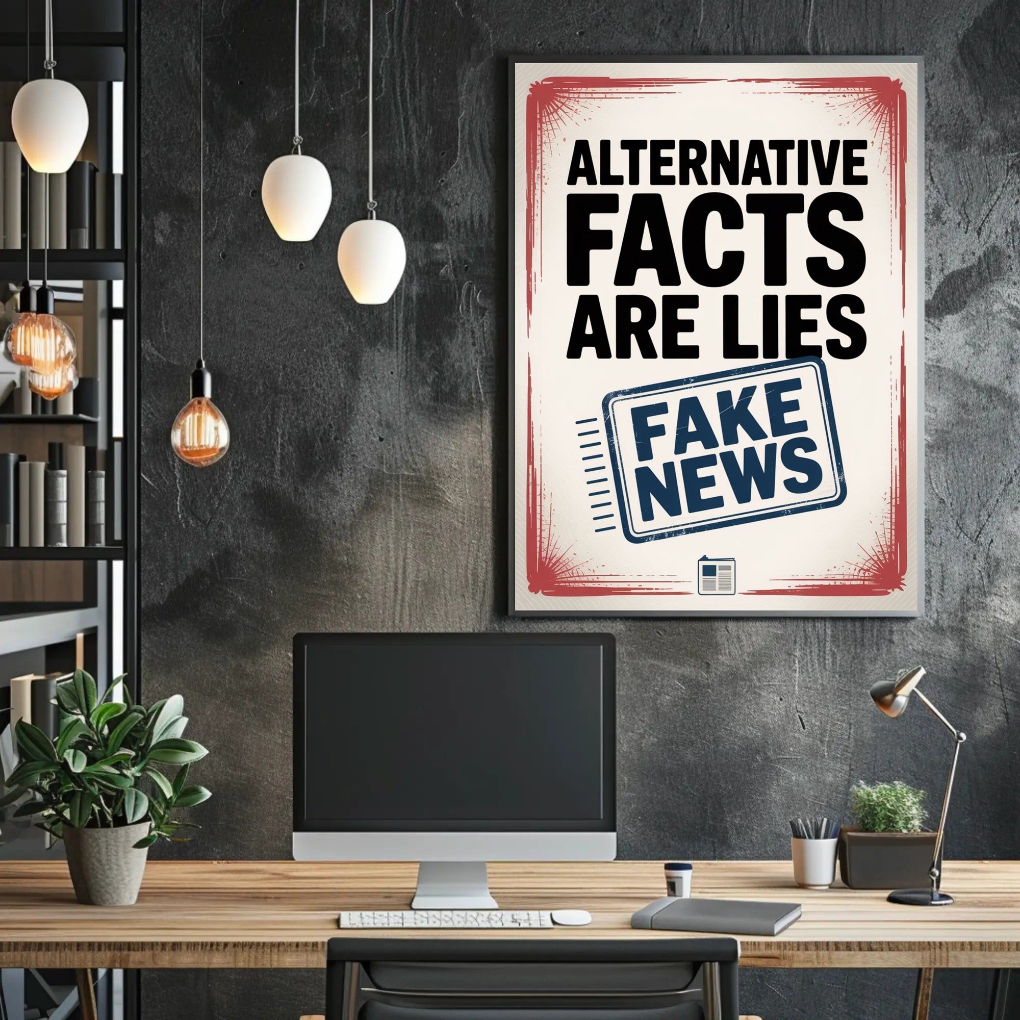 Falsehoods Critique Modern Design Political or Propaganda Poster