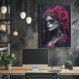 Día de los Muertos Skeleton Art Cultural Poster