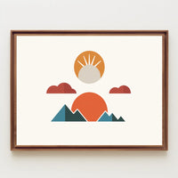 Geometric Landscape Art Poster: Modern Minimalist Design