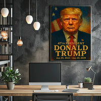 Trump Visionary Leadership Patriotic Oil Painting Poster