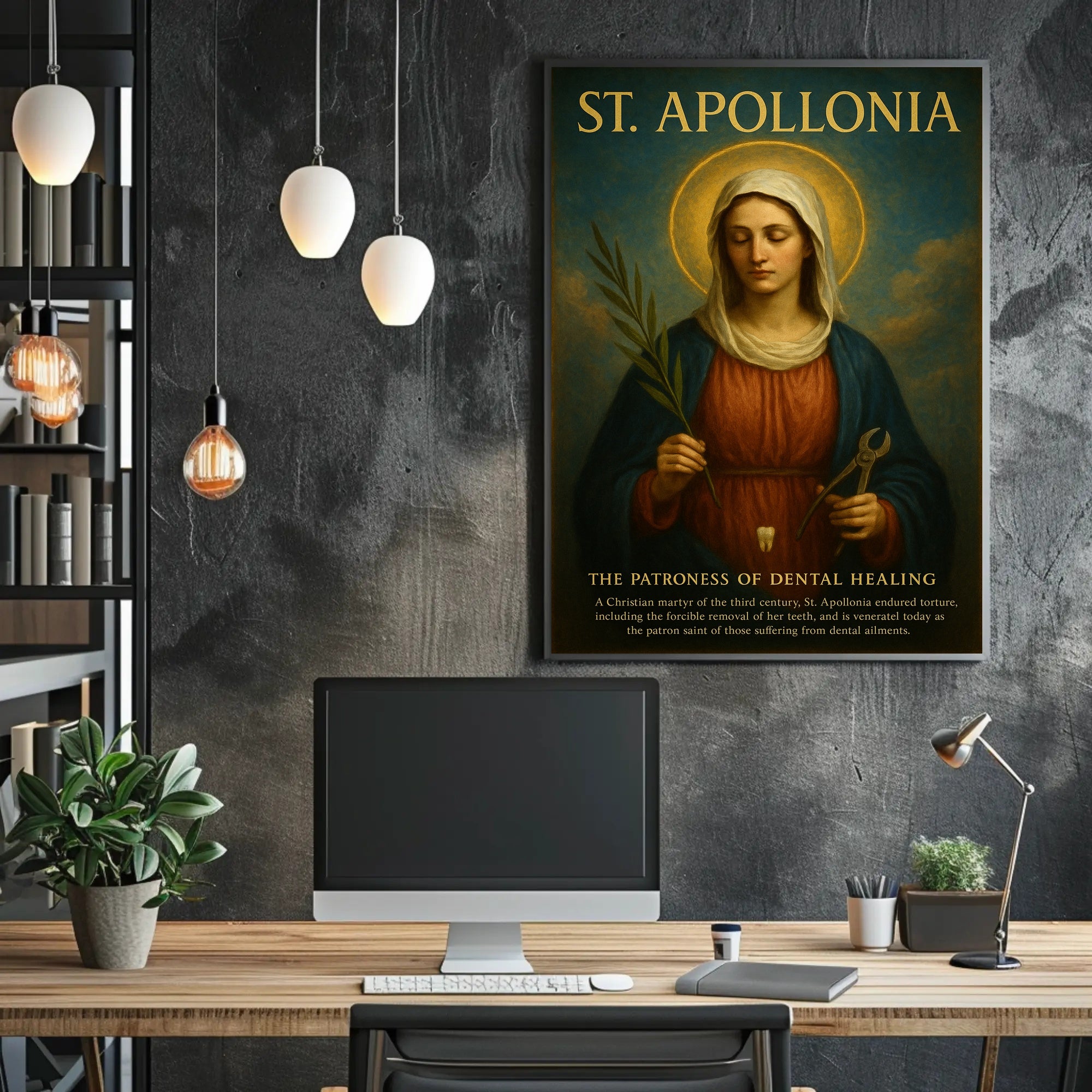 St. Apollonia Religious Veneration Art Poster - Cultural Heritage Poster PosterGoat