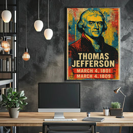 Thomas Jefferson 3rd President of the United States Street Art Mashup Poster