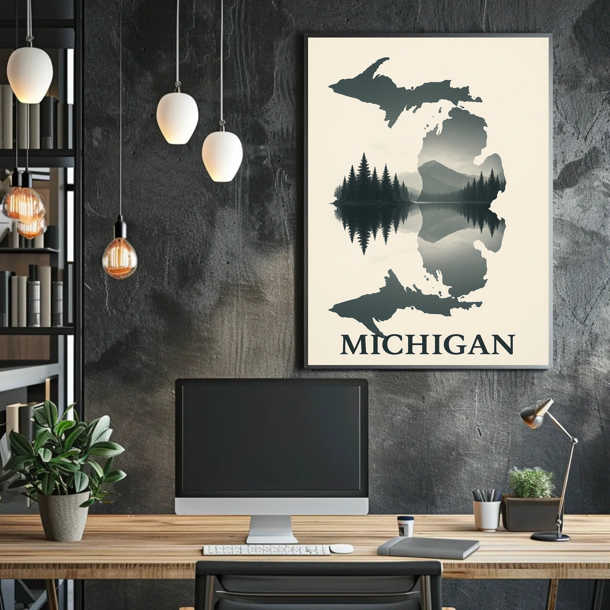 Michigan Landscape Reflection Poster