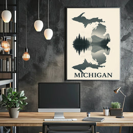 Michigan Landscape Reflection Poster