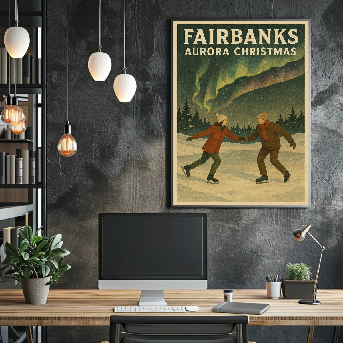 Fairbanks Aurora Christmas Poster