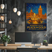Kansas City Plaza In Gold Poster