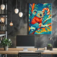 Cozy Koala Christmas Poster