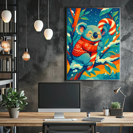 Cozy Koala Christmas Poster
