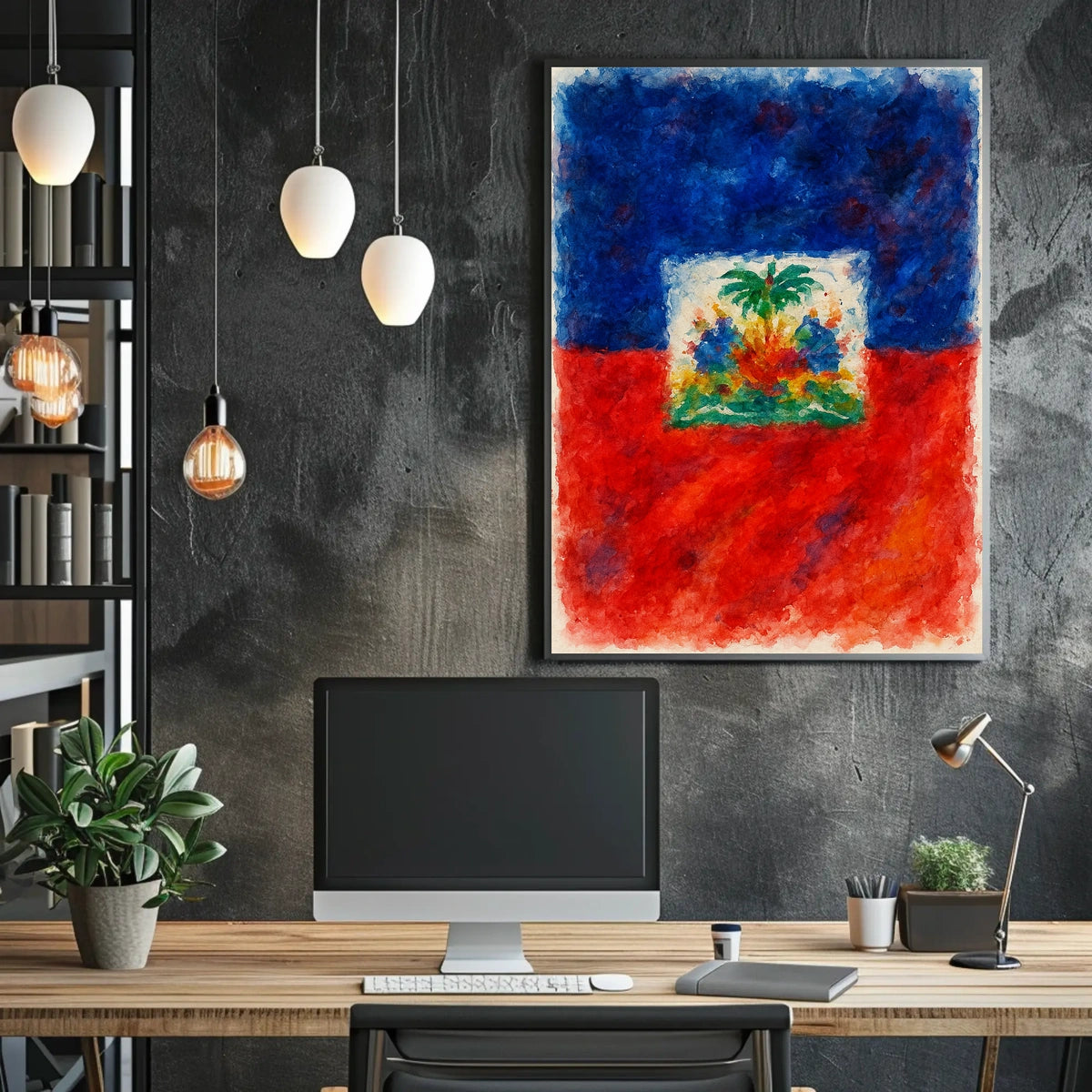 Vibrant Haitian Flag Poster