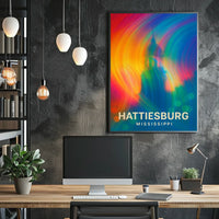 Hattiesburg Mississippi Cityscape Realism Travel Poster
