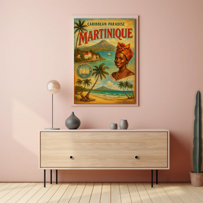 Martinique Caribbean Paradise Island Retreat Travel Poster