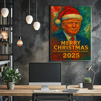 Festive Van Gogh-Inspired Merry Christmas Artistic Poster