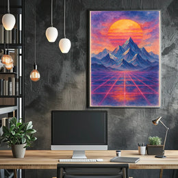 Retro-Futuristic Dreamscape Art Print: Futuristic Sci-Fi Poster