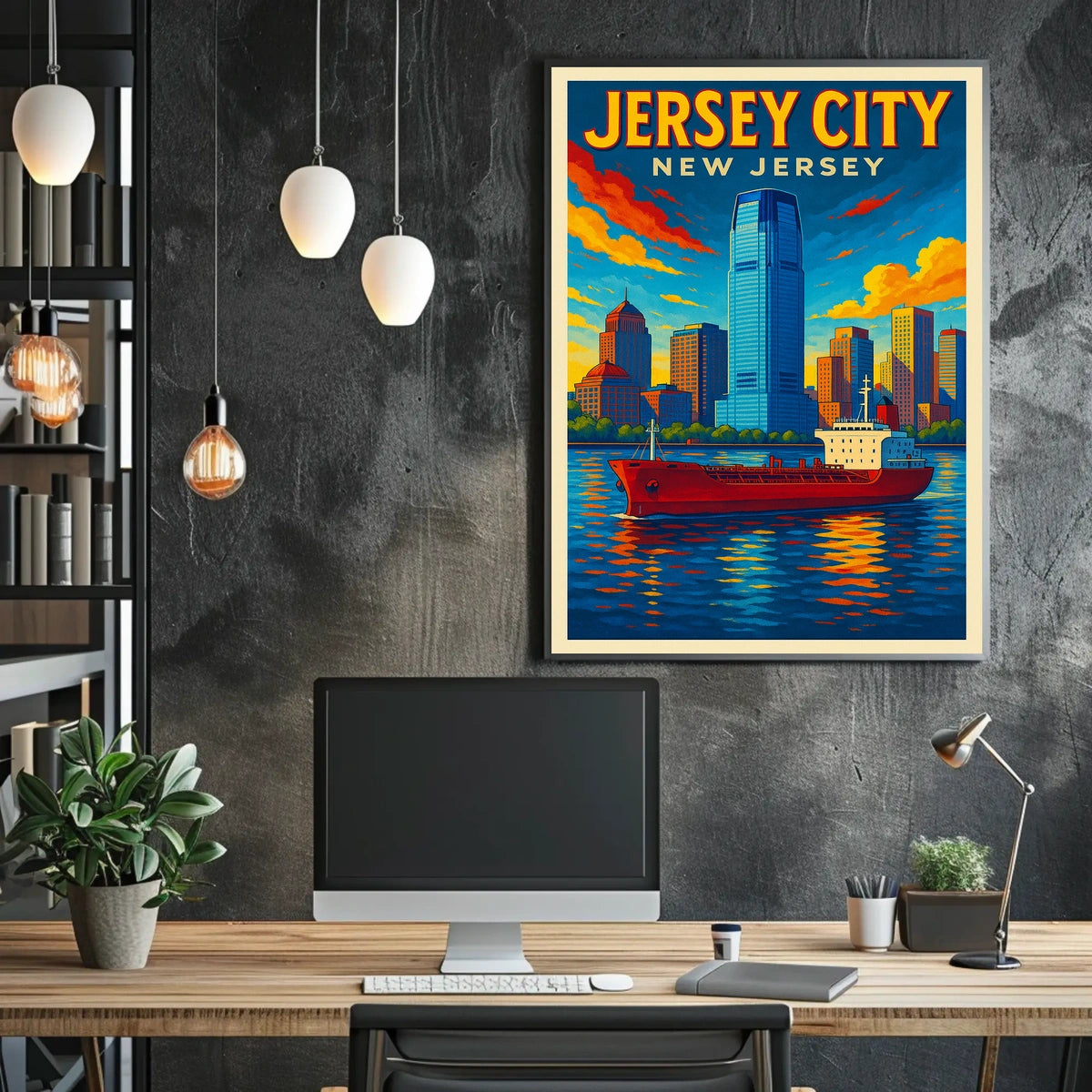 Jersey City Skyline Poster