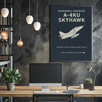 A-4KU Skyhawk Military Aviation Icon Poster PosterGoat