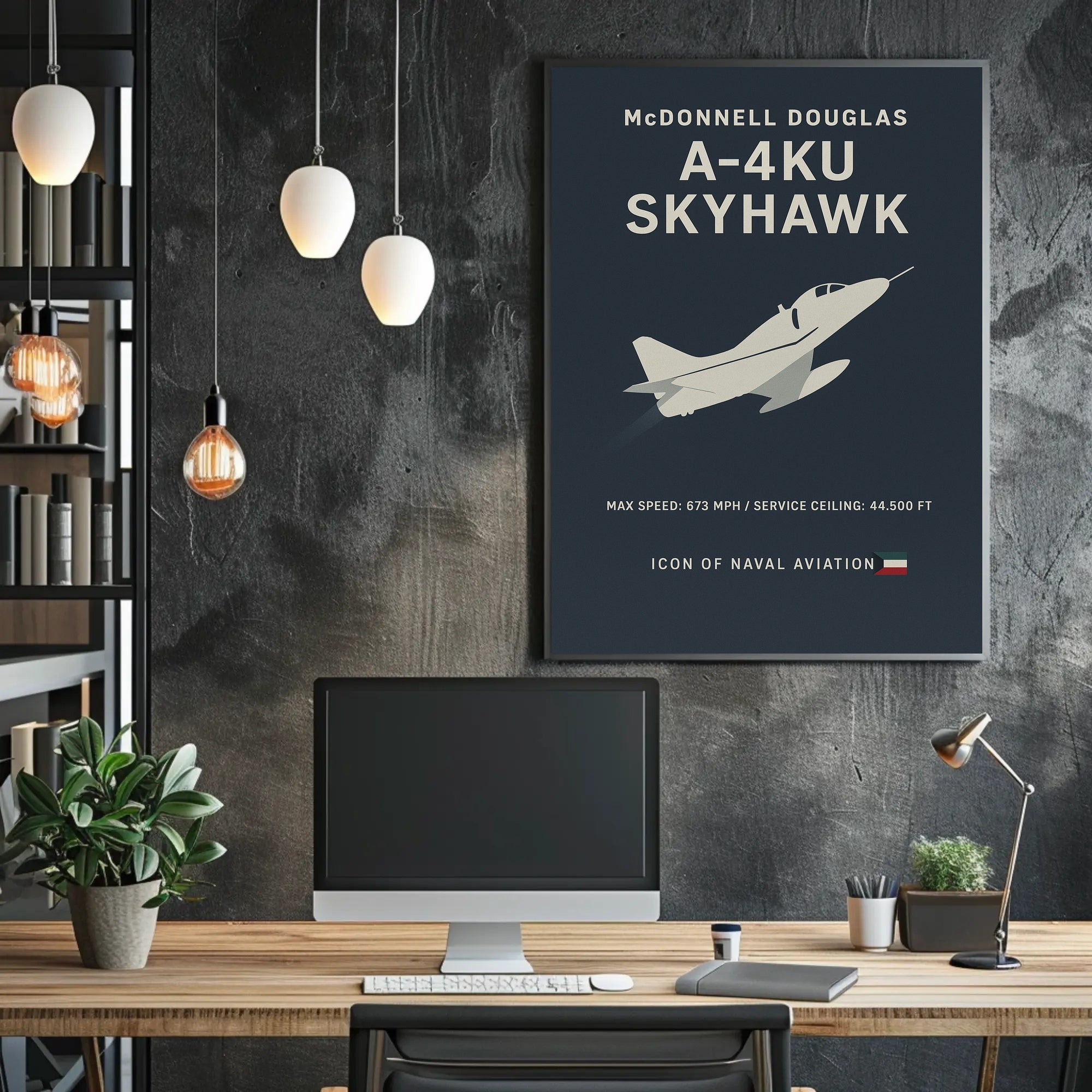 A-4KU Skyhawk Military Aviation Icon Poster PosterGoat