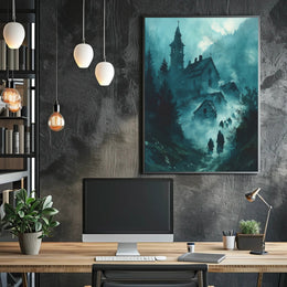 Haunting Misty Landscape Gothic Fantasy Art Poster PosterGoat