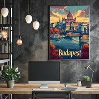 Hungarian Parliament Vintage Travel Poster