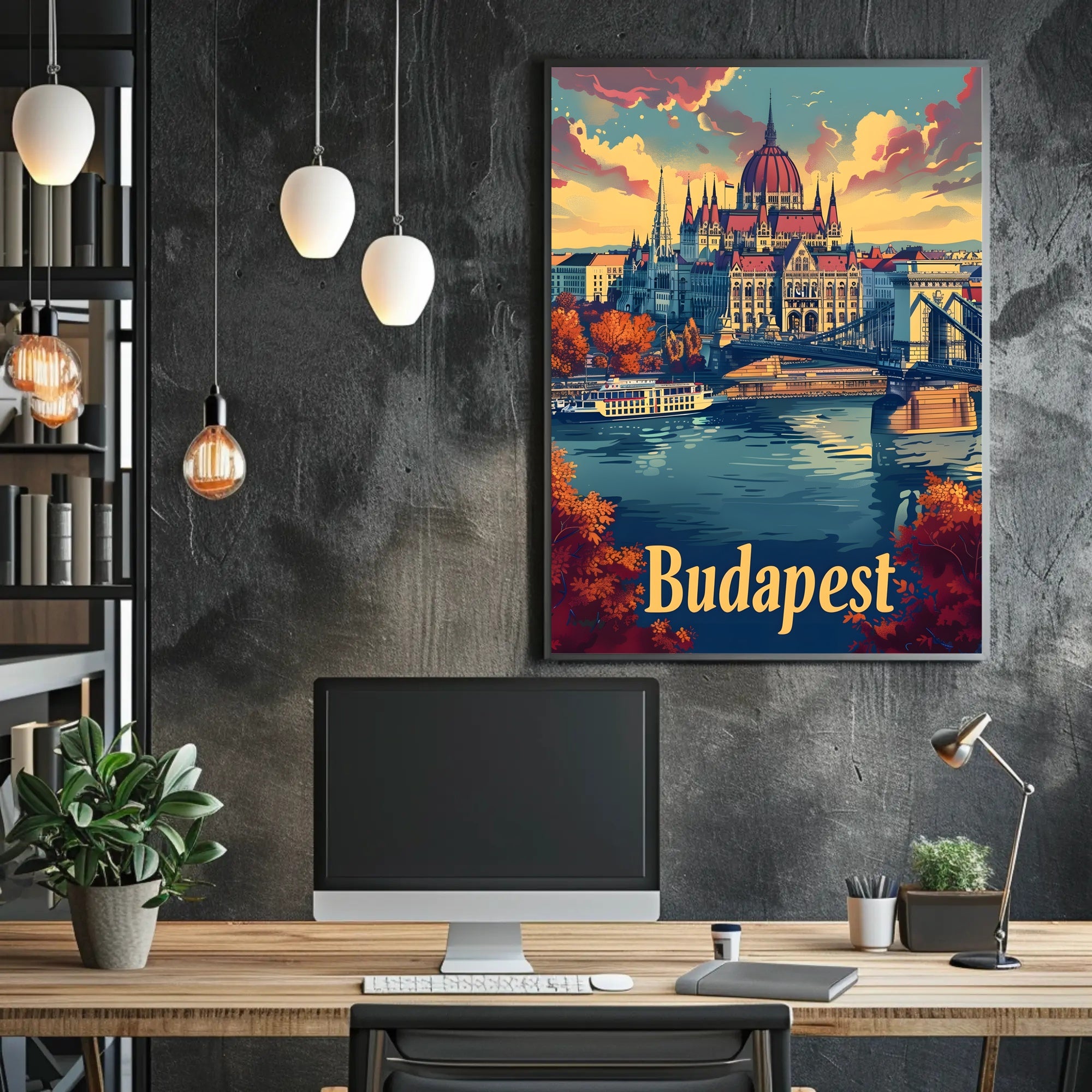Hungarian Parliament Vintage Travel Poster