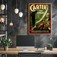 Carter the Great Vintage Magician Show Cultural Poster