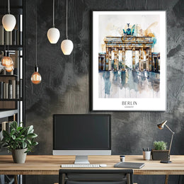 Brandenburg Gate Watercolor Art Print: Urban or Cityscape Poster PosterGoat