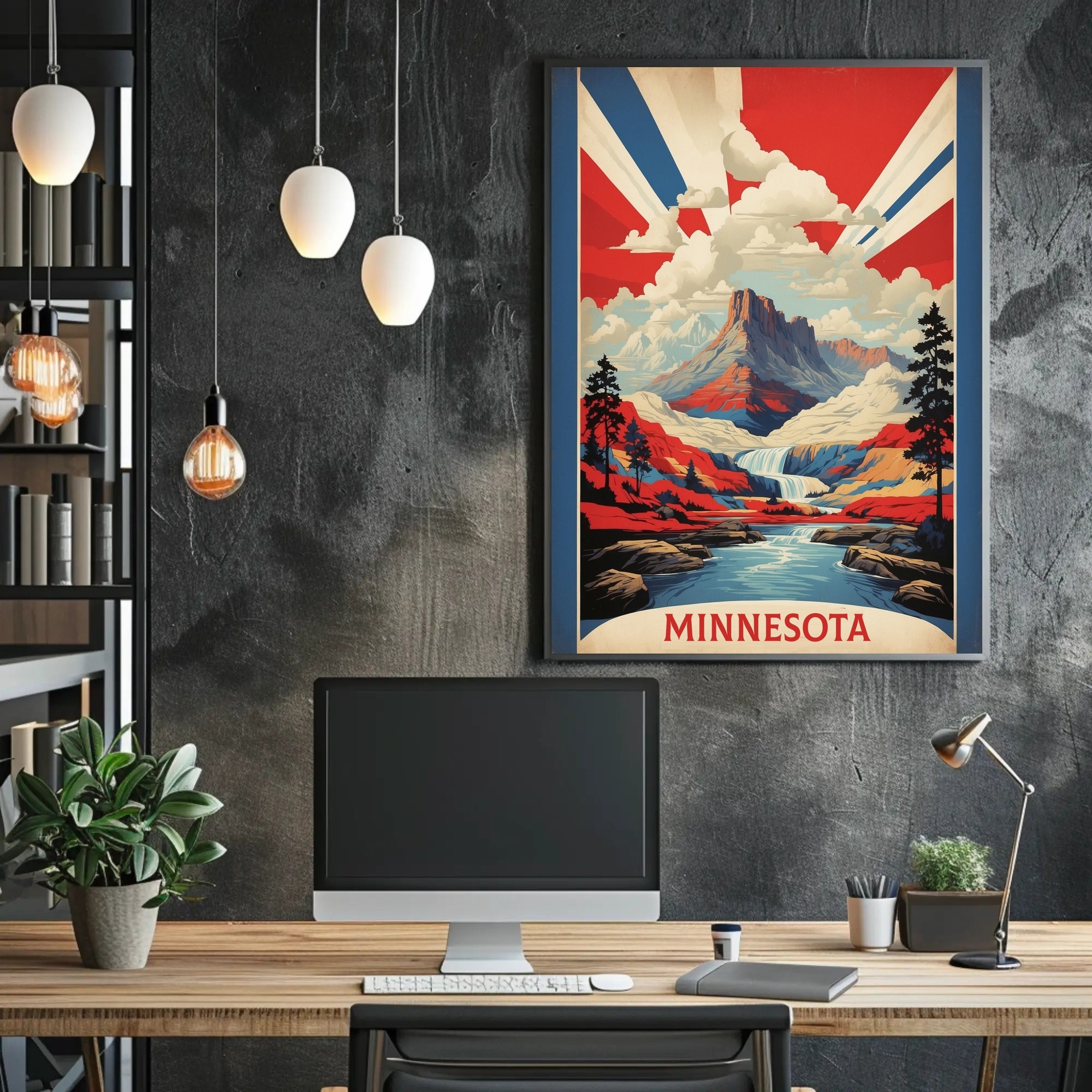 Minnesota Scenic Wilderness in Bold Colors National Park Poster