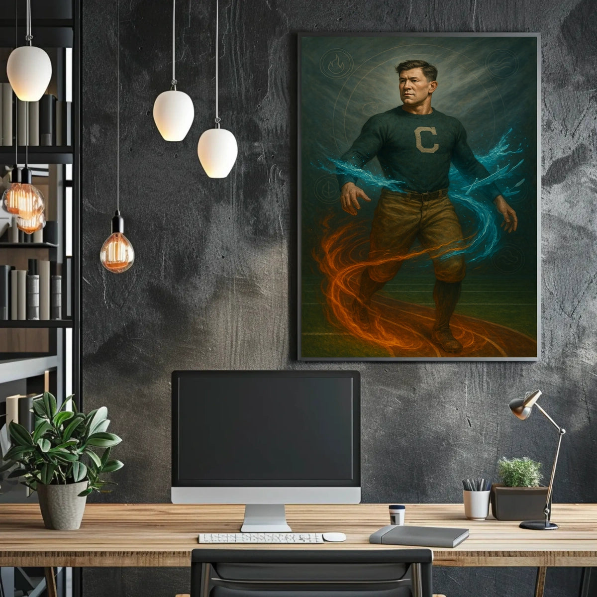 Elemental Athlete Art Jim Thorpe Poster