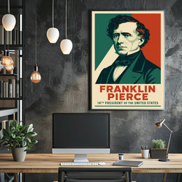 Franklin Pierce Patriotic Art Poster Historical Presidential Poster