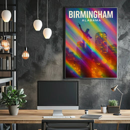 Birmingham, Alabama Vibrant Cityscape Poster