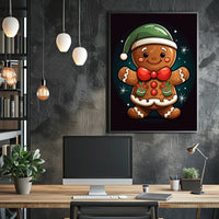 Cheerful Gingerbread Elf Holiday Poster for Christmas