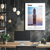 Sanaa's Historic Minaret: Cultural or Heritage Poster PosterGoat