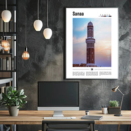 Sanaa's Historic Minaret: Cultural or Heritage Poster PosterGoat