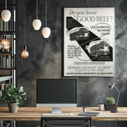 Quality Beef Vintage Educational Poster PosterGoat