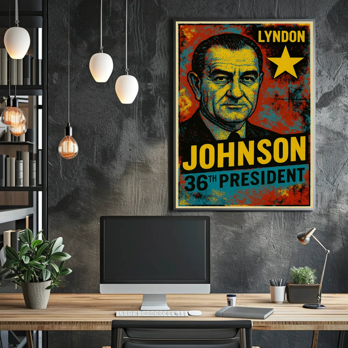 Lyndon B. Johnson 36th President of the United States Graffiti Pop Art Poster