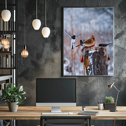 Winter Birds In Flight Poster