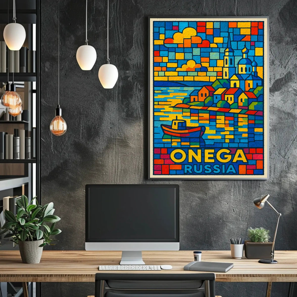 Onega, Russia A Vibrant Mosaic Poster