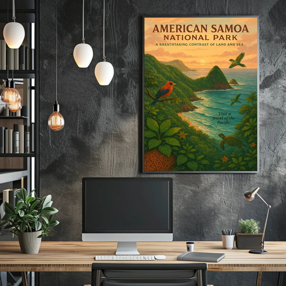American Samoa National Park Travel Adventure Poster