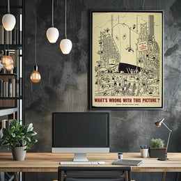 Workplace Safety Humor in a Chaotic Shipyard Poster
