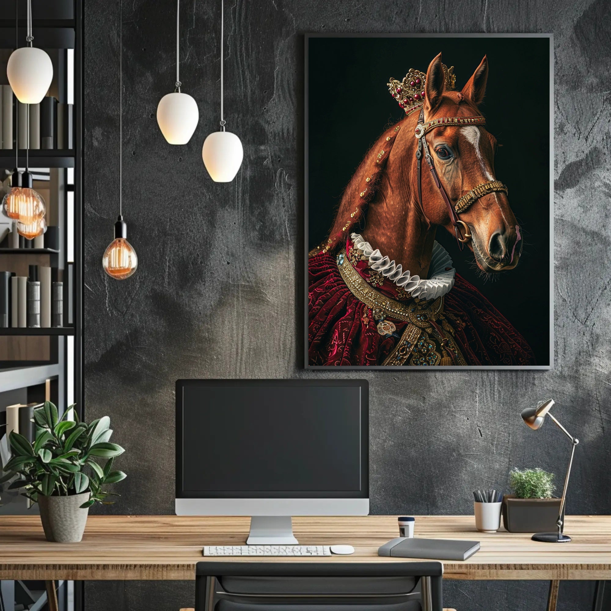 Regal Equine Portrait Art Print for Home Decor and Wall Art PosterGoat